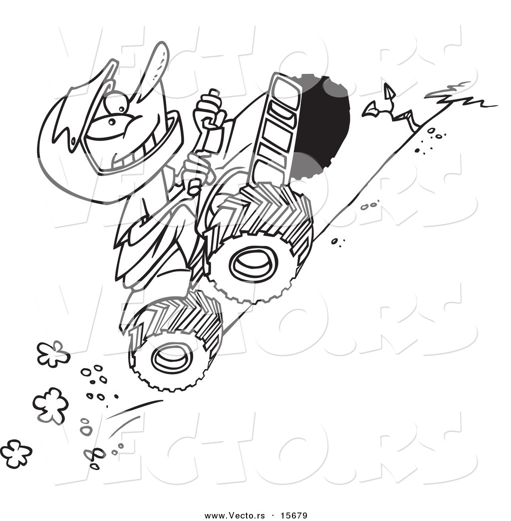 R of a cartoon boy riding an atv uphill