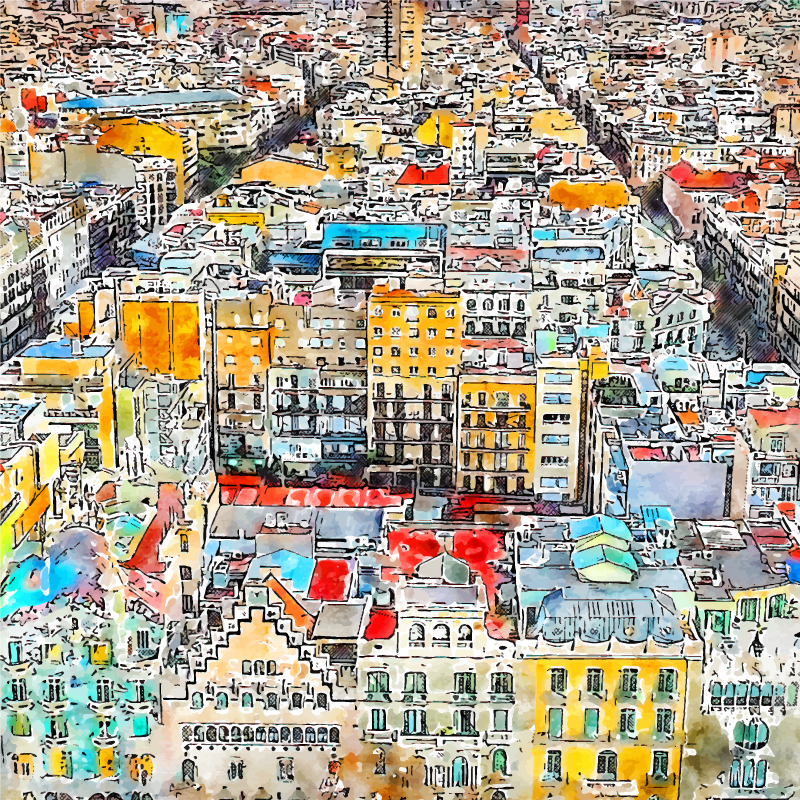 Cuadro artãstico arte vistas barcelona
