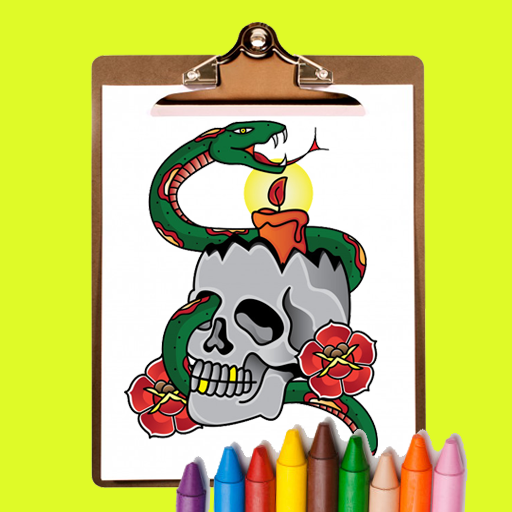 Adults tattoo coloring book
