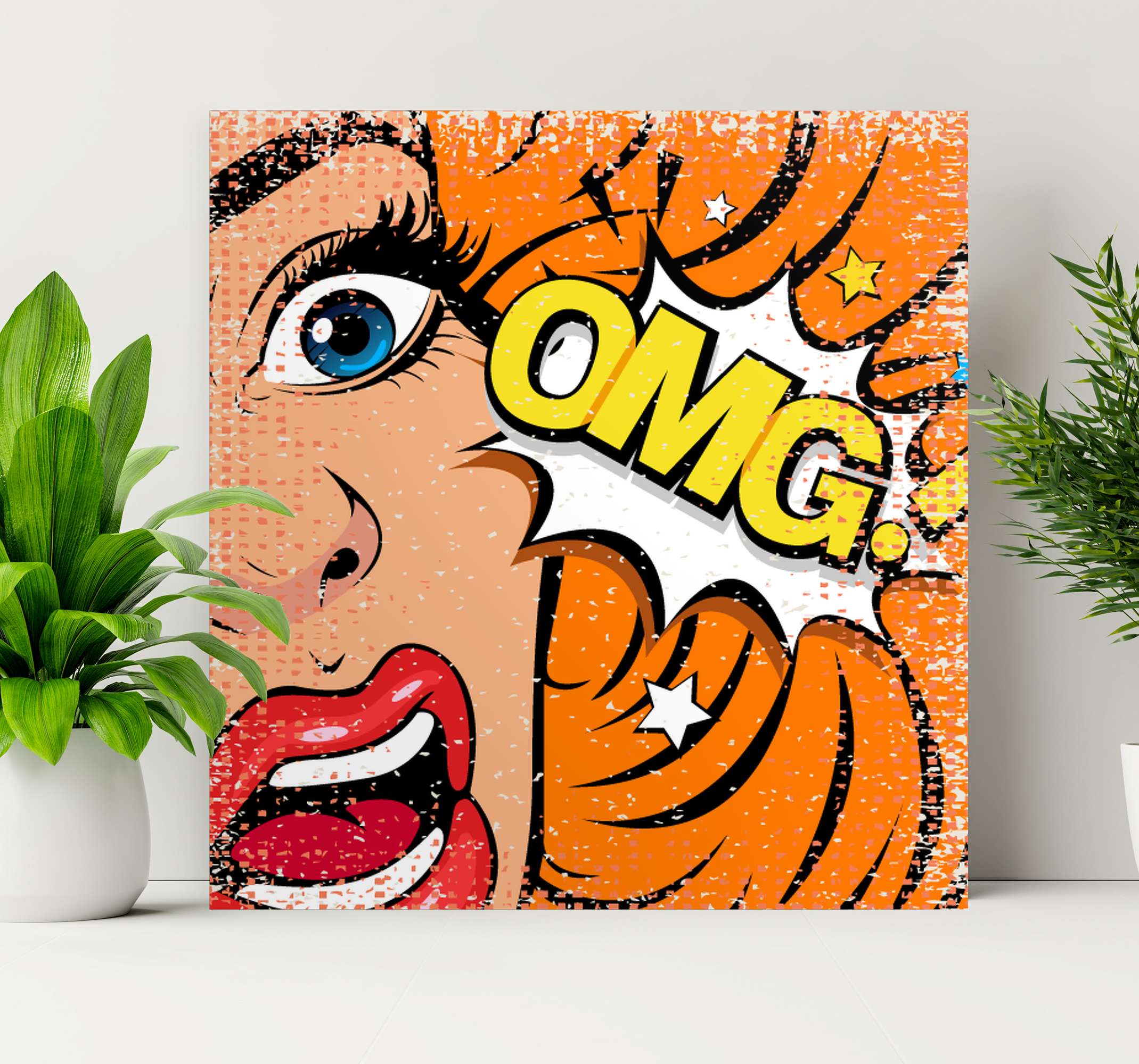Cuadro artãstico cara de arte pop