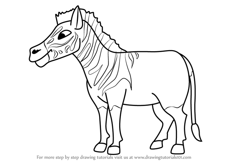 How to draw a cartoon quagga cartoon animals step by step