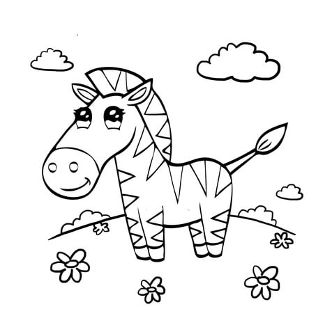 Cute zebra coloring page free printable coloring pages