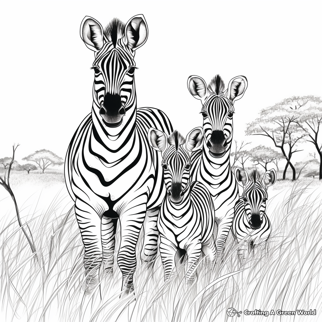 Zebra coloring pages