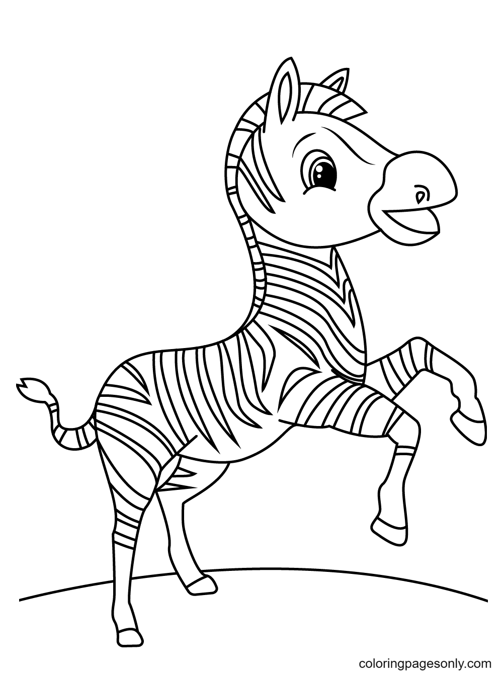 Quagga zebra coloring page