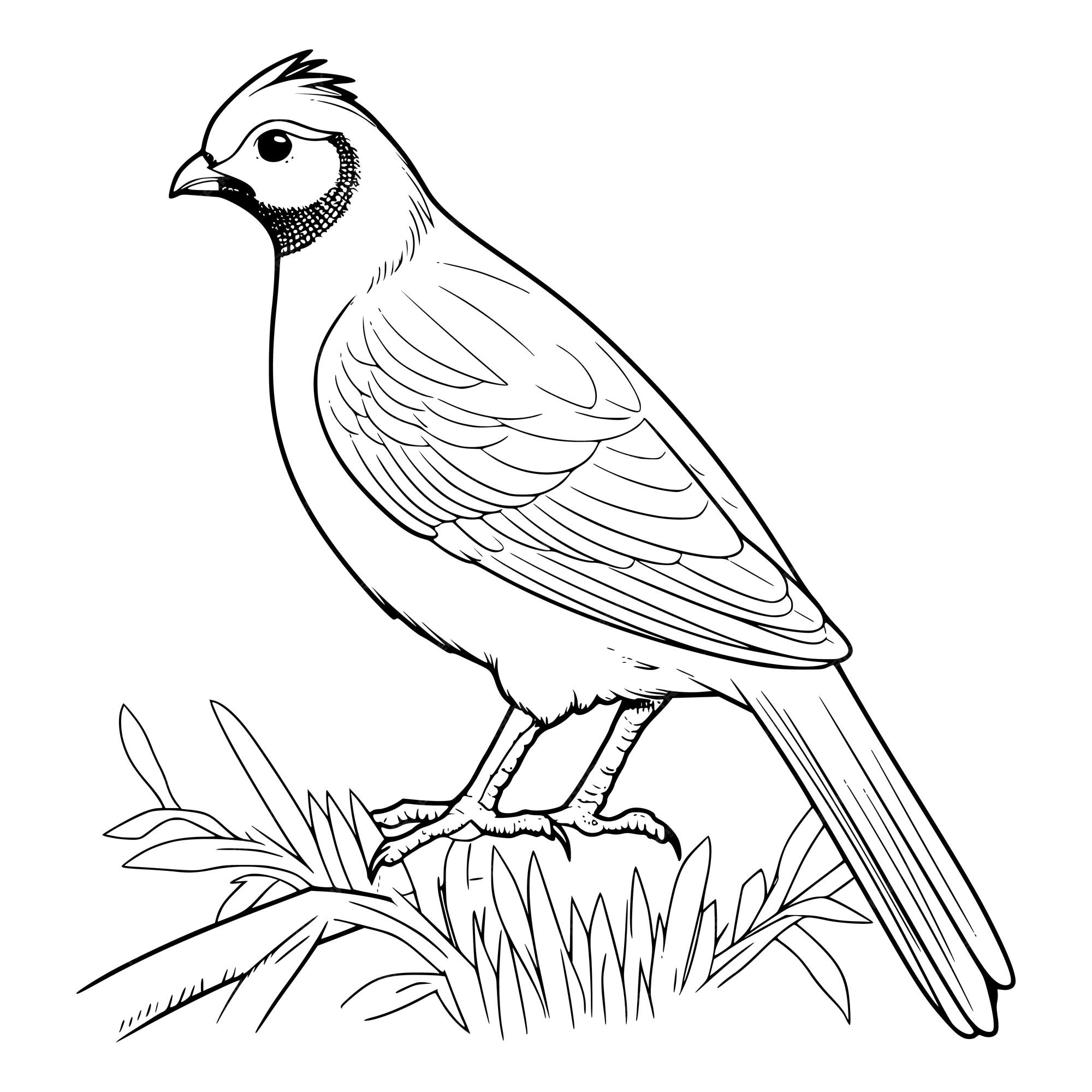 Premium vector quail coloring page for kids