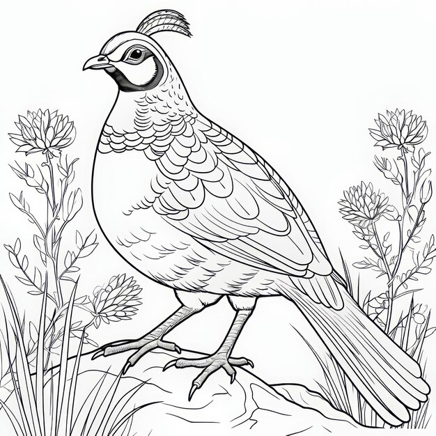 Page quail coloring sheet images