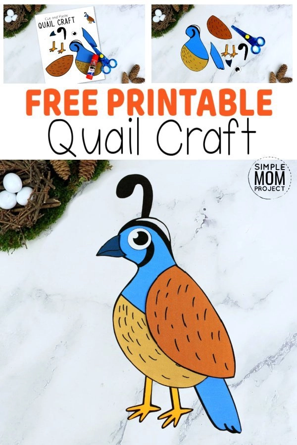 Easy cut and paste quail craft for kids â simple mom project