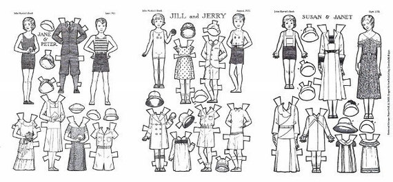 Color cut play paper dolls american family of the s no coloring sheets