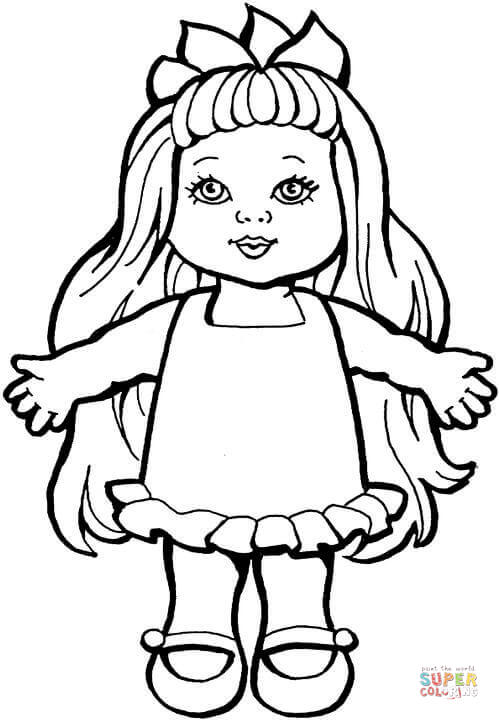 Doll coloring page free printable coloring pages