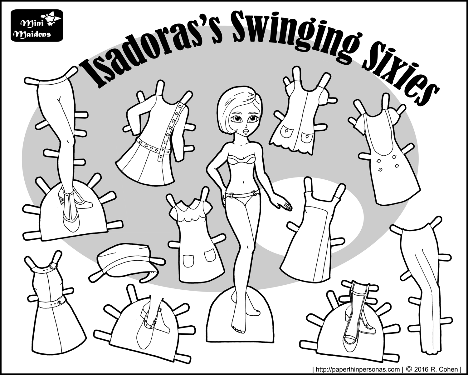 A s paper doll to color named isadora