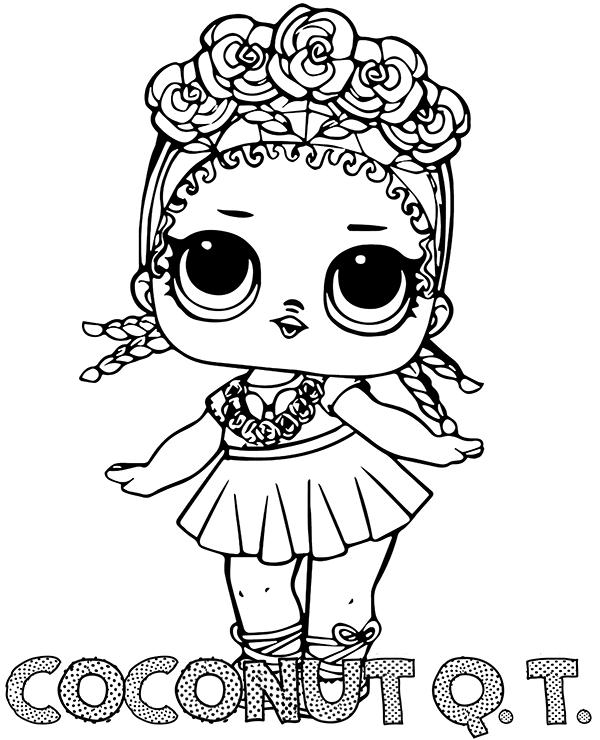 Free coconut qt doll coloring page lol surprise