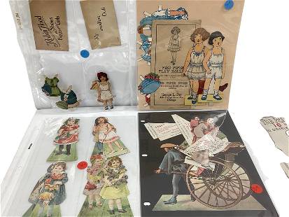 Pages of vintage advertising related paper dolls