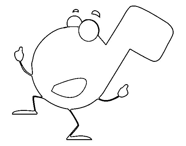 Quarter note coloring page