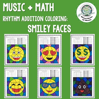 Emojis music rhythm math coloring pages sub friendly by hutzel house of music