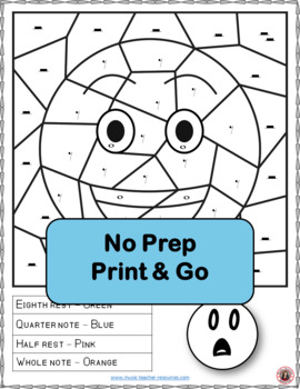 Emoji music coloring sheets color by music notes and rests tpt