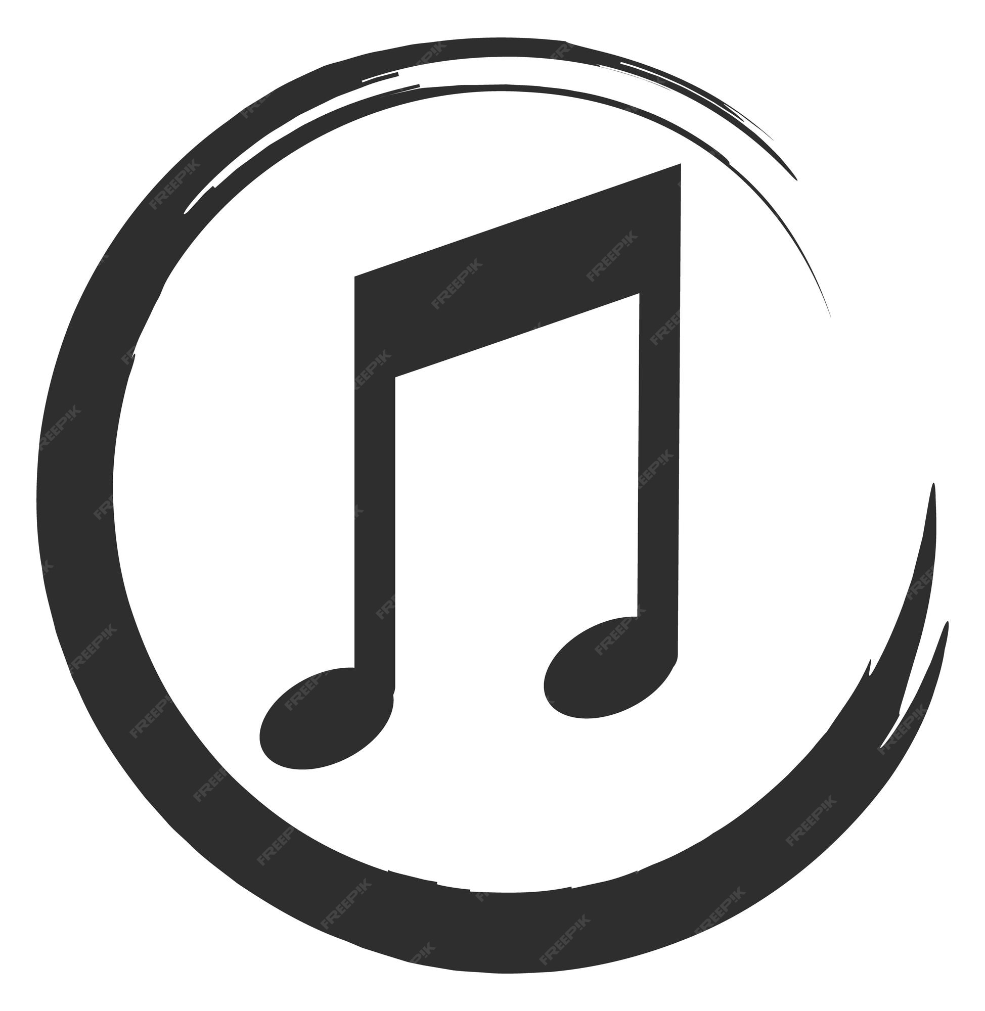 Premium vector music notes round logo quarter tone icon isolated on white background