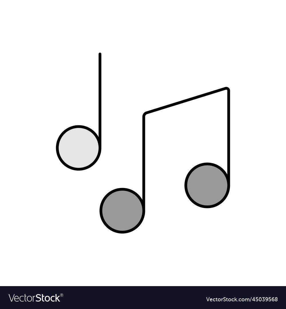 Music notes song melody or tune color grayscale vector image