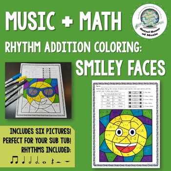 Emojis music rhythm math coloring pages sub friendly by hutzel house of music