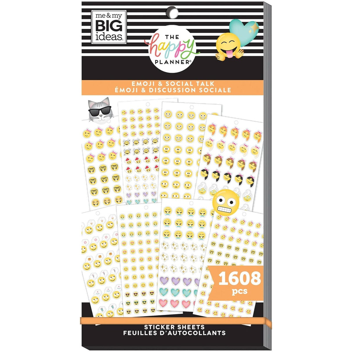 Happy planner classic emoji social talk stickers value pack