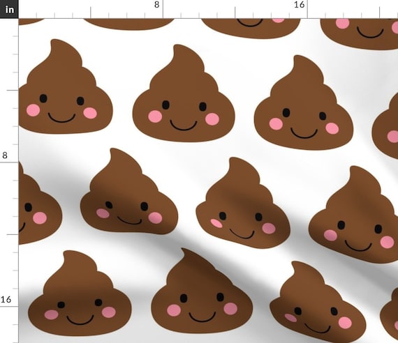Kaawii fabric cheeky emoji faces oh poop xl by misstiina kawaii poop emoji apparel upholstery cotton fabric by the yard with spoonflower