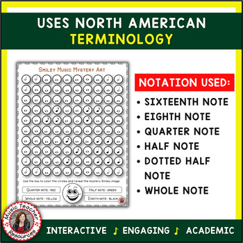 Color by music notes and rests emoji color by music sheets tpt