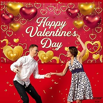 Katchon cartel de feliz dãa de san valentãn â xl x pulgadas fondo de san valentãn para decoraciãn del dãa de san valentãn fondo de san valentãn
