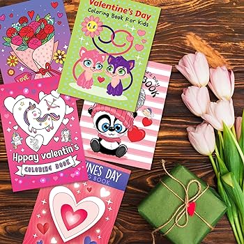 Libros para colorear para el dãa de san valentãn para niãos paquete de folletos de colores pequeãos en diseãos recuerdos de fiesta de san valentãn para niãos regalos educativos
