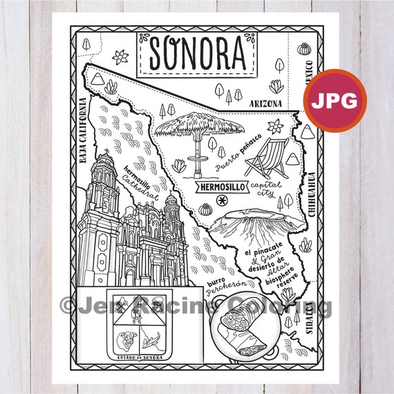 Sonora coloring page estado de mãxico estados de mãxico bandera ida monumentos pãgina para colorear jpg descargar