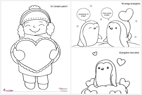 Valentines loring pages in spanish by monarca language valentine loring pages valentine loring valentines day loring page