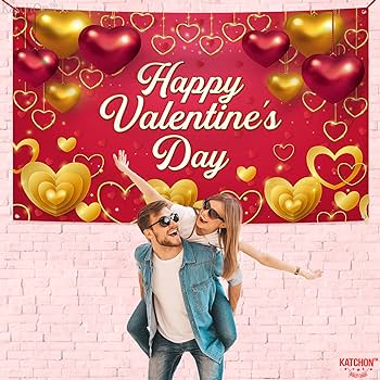 Katchon cartel de feliz dãa de san valentãn â xl x pulgadas fondo de san valentãn para decoraciãn del dãa de san valentãn fondo de san valentãn