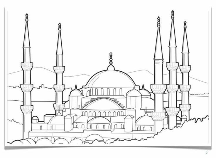 Collection of landmarks around the world coloring pages