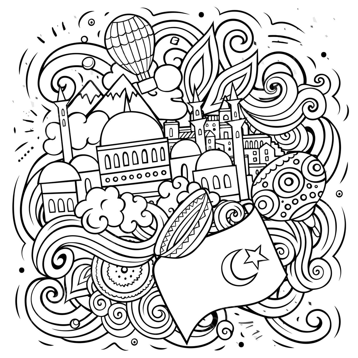 Mosque coloring page png transparent images free download vector files