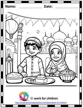 Islamic coloring pages for muslim kids by work for children tpt