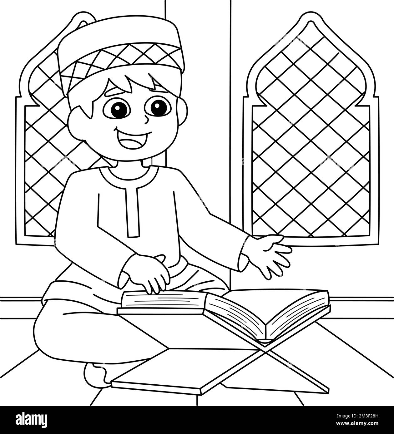Reading quran black and white stock photos images