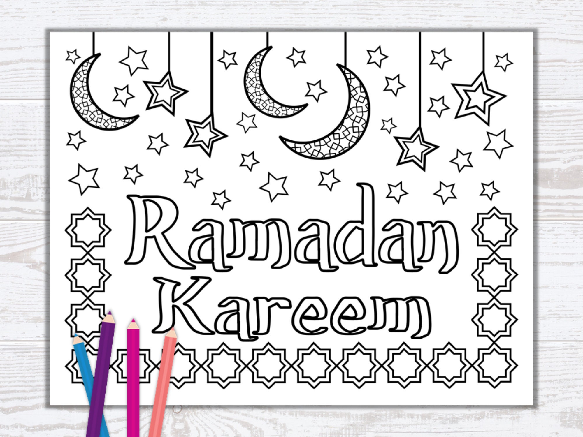 Ramadan coloring pages ramadan printable for kids and adults ramadan mubarak coloring pages islamic coloring pdf instant download download now