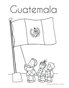 Colorear dibujo de bandera nacional guatemala bandera de guatemala simbolos patrios guatemala bandera para colorear