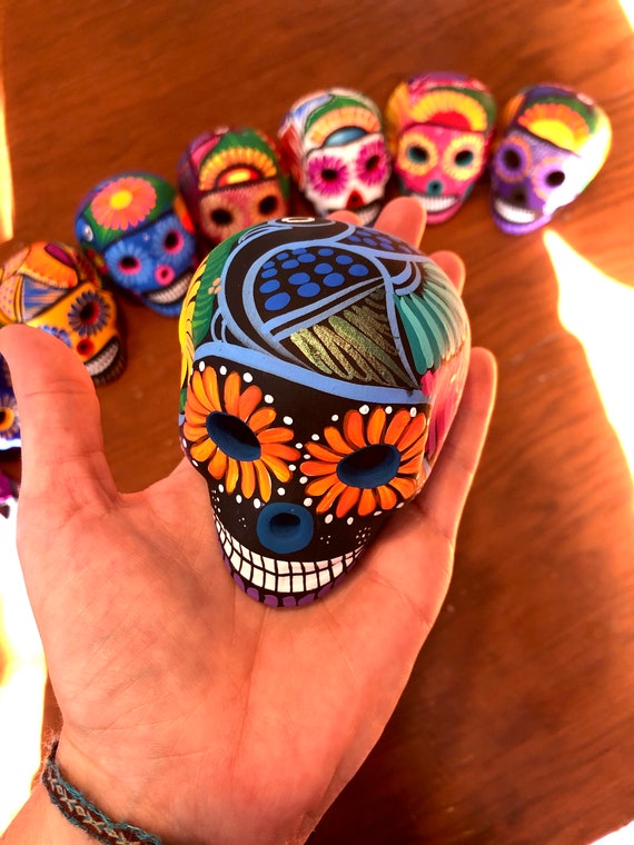 Day of the dead skull choose color calavera de dia de muertos cinco de mayo mexican skull small
