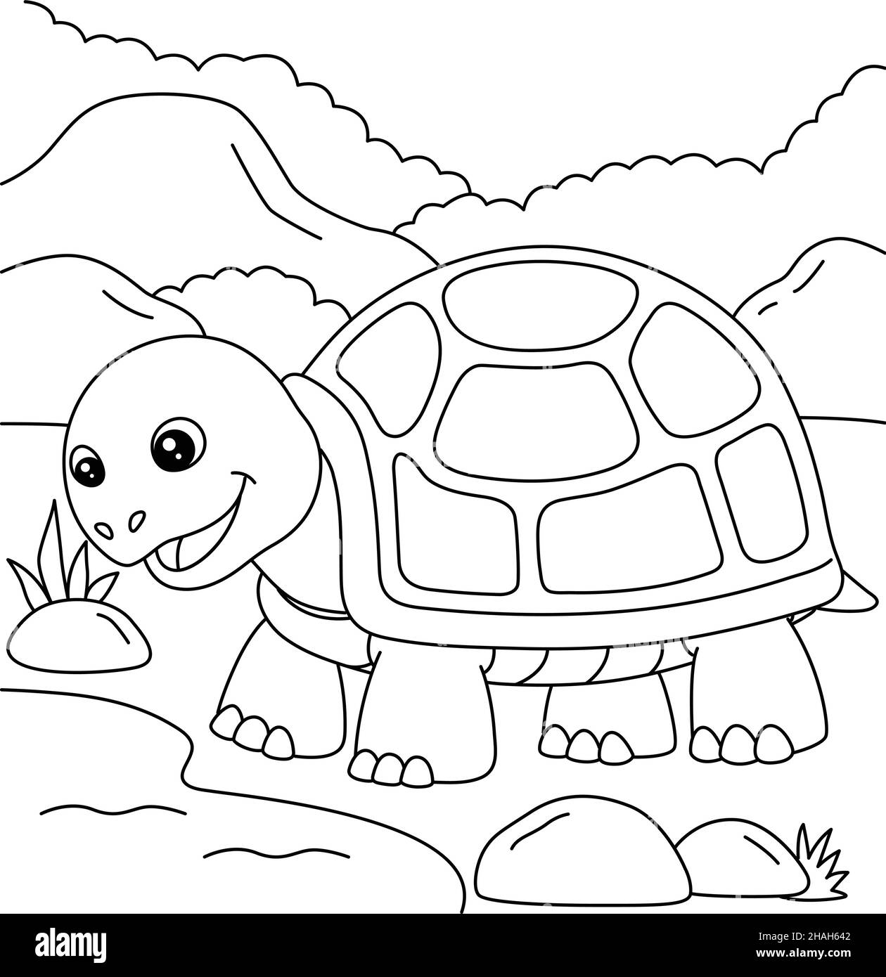 Pãgina para colorear tortugas para niãos imagen vector de stock