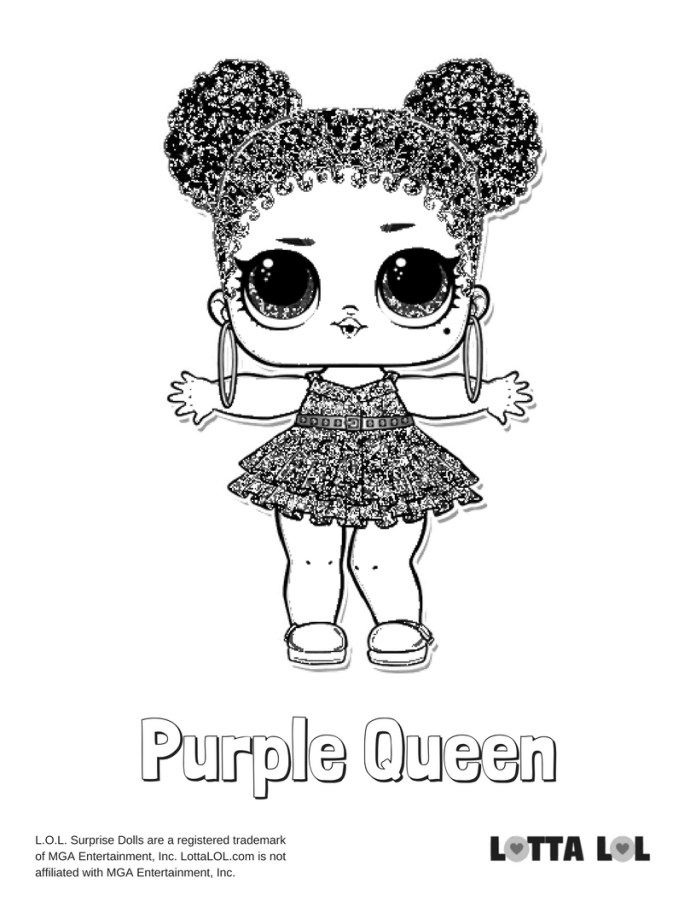 Purple queen coloring page coloring pages lol dolls easter coloring pages