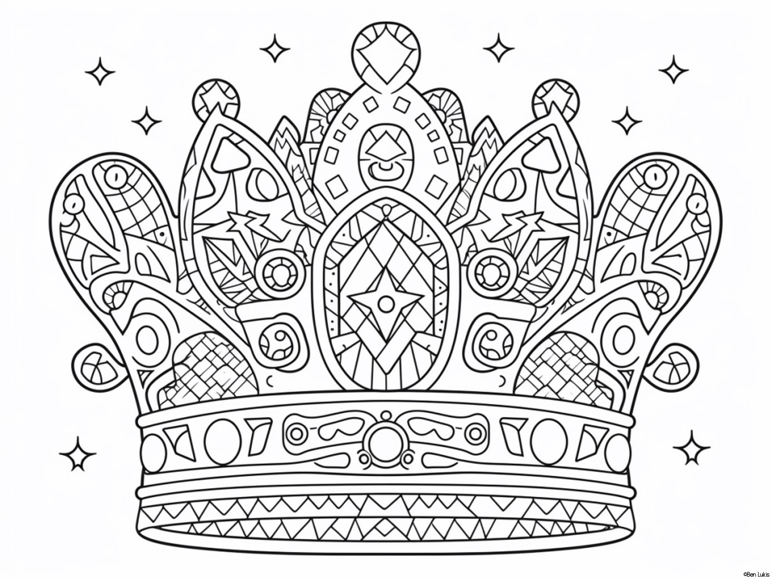 Crown coloring pages for kids and adults coronation coloring sheets crowns for a king queen prince or princess printable pdf pages