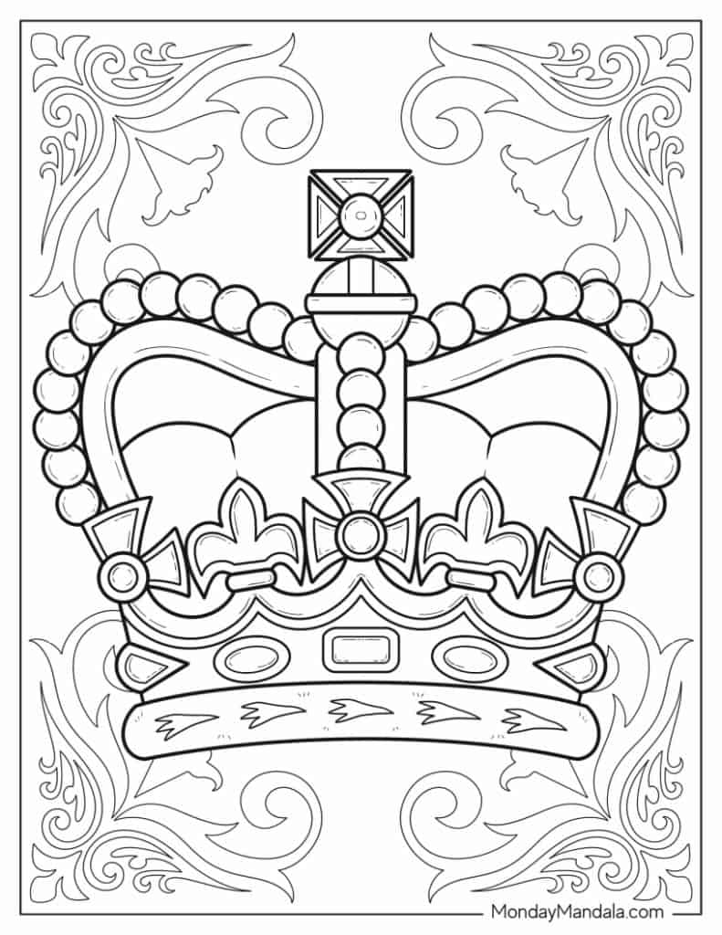 Crown coloring pages free pdf printables