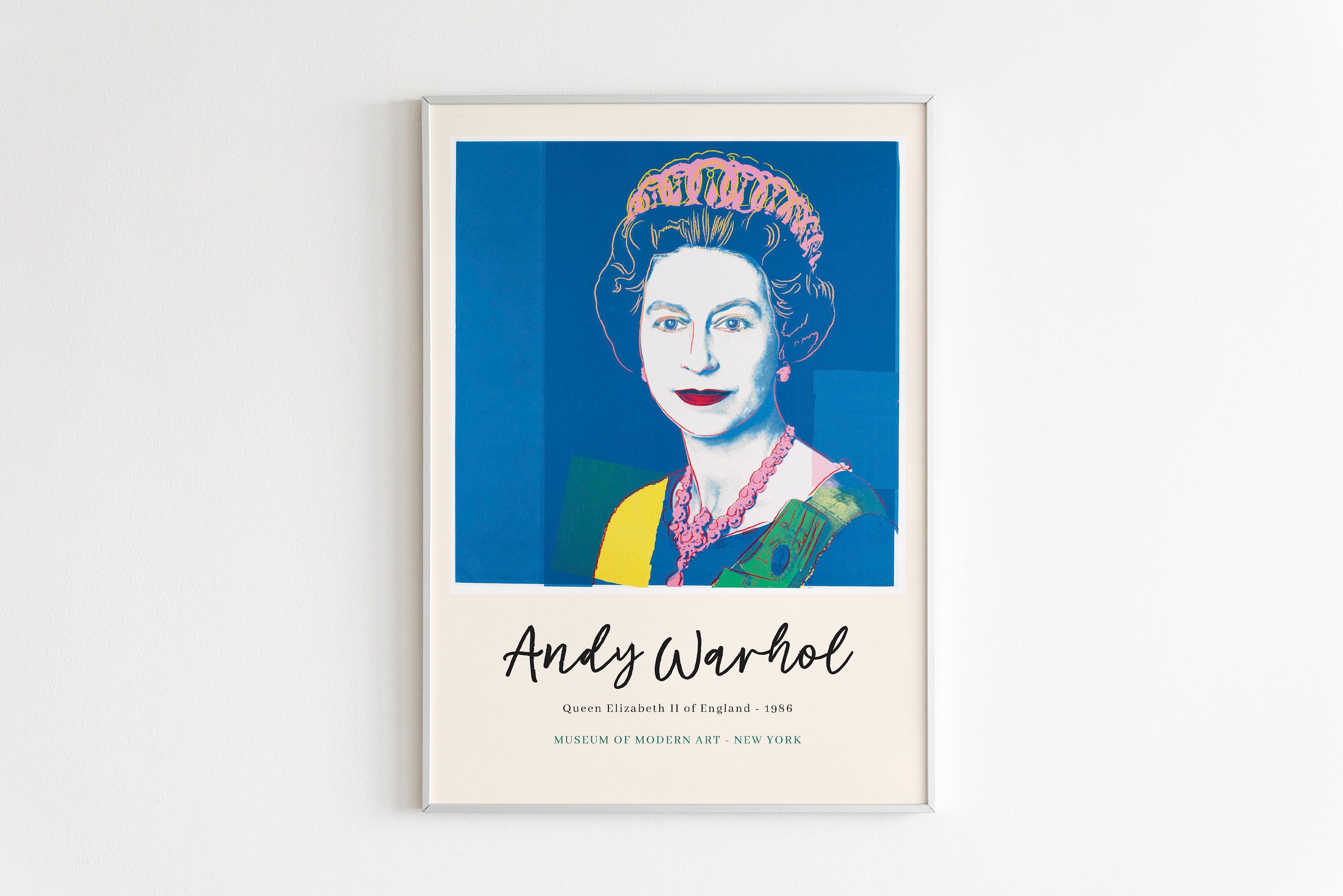 Printable andy warhol queen elizabeth poster british royal modern warhol print pop art art poster home decor wall art museum print