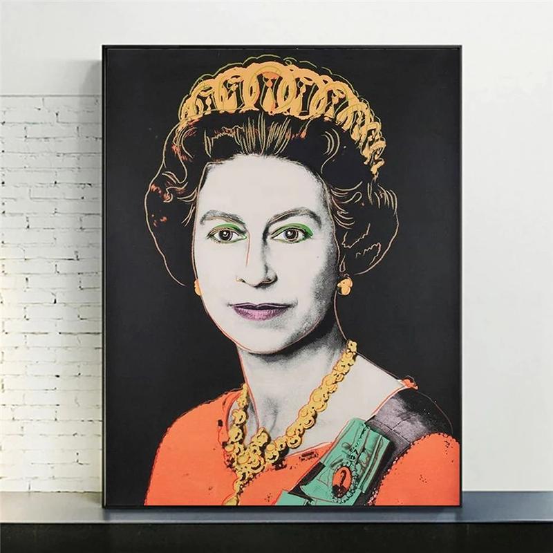 Andy warhol queen elizabeth ii canvas painting popular posters and prints wall art pictures for living room wall decor cuadros â the best products in the geek online store