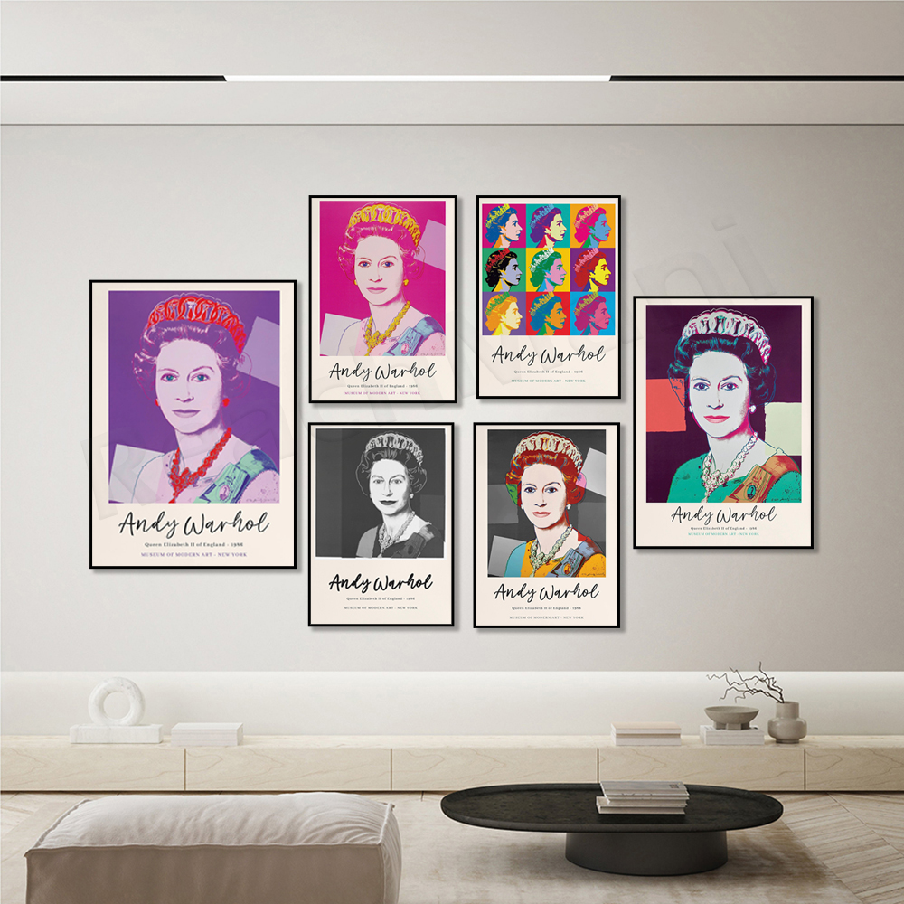 Andy warhol queen elizabeth poster british royal odern warhol pop art warhol art poster hoe decor wall art useu prints