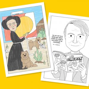 Famous artist colouring pages
