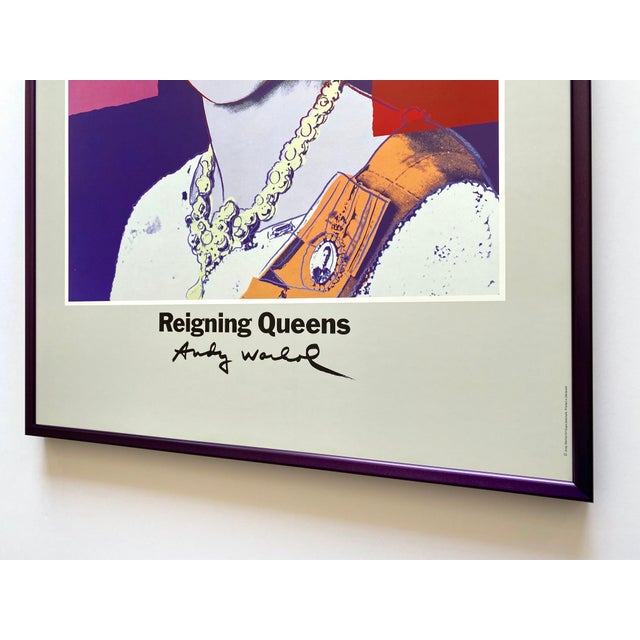 Andy warhol vintage st edtn lithograph print framed pop art exhibition poster queen elizabeth ii