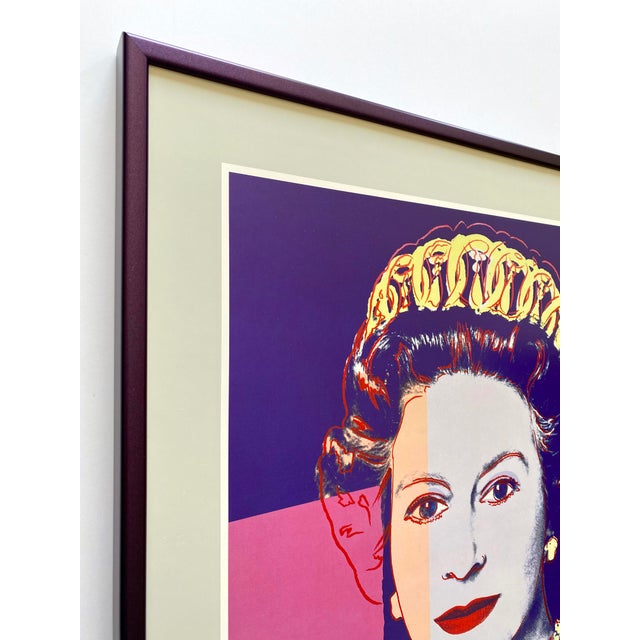 Andy warhol vintage st edtn lithograph print framed pop art exhibition poster queen elizabeth ii