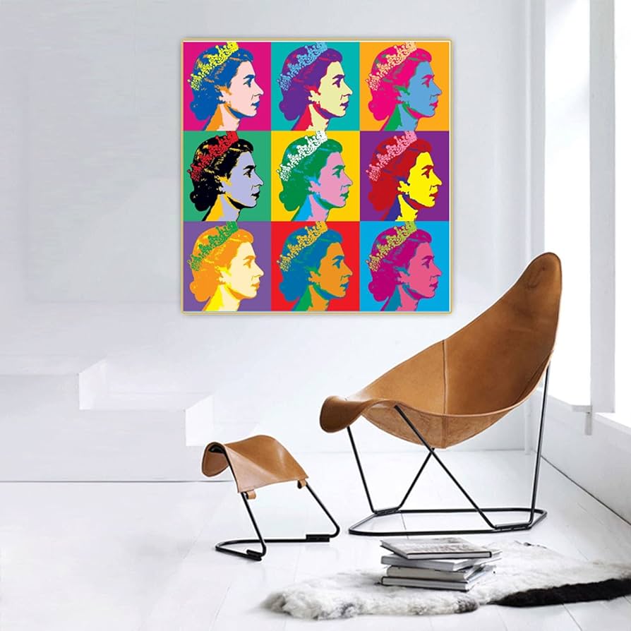 Lxsddd andy warhol posters pop queen elizabeth ii wall art andy warhol prints and canvas painting fashion pictures for living room der xcmx no frame home kitchen