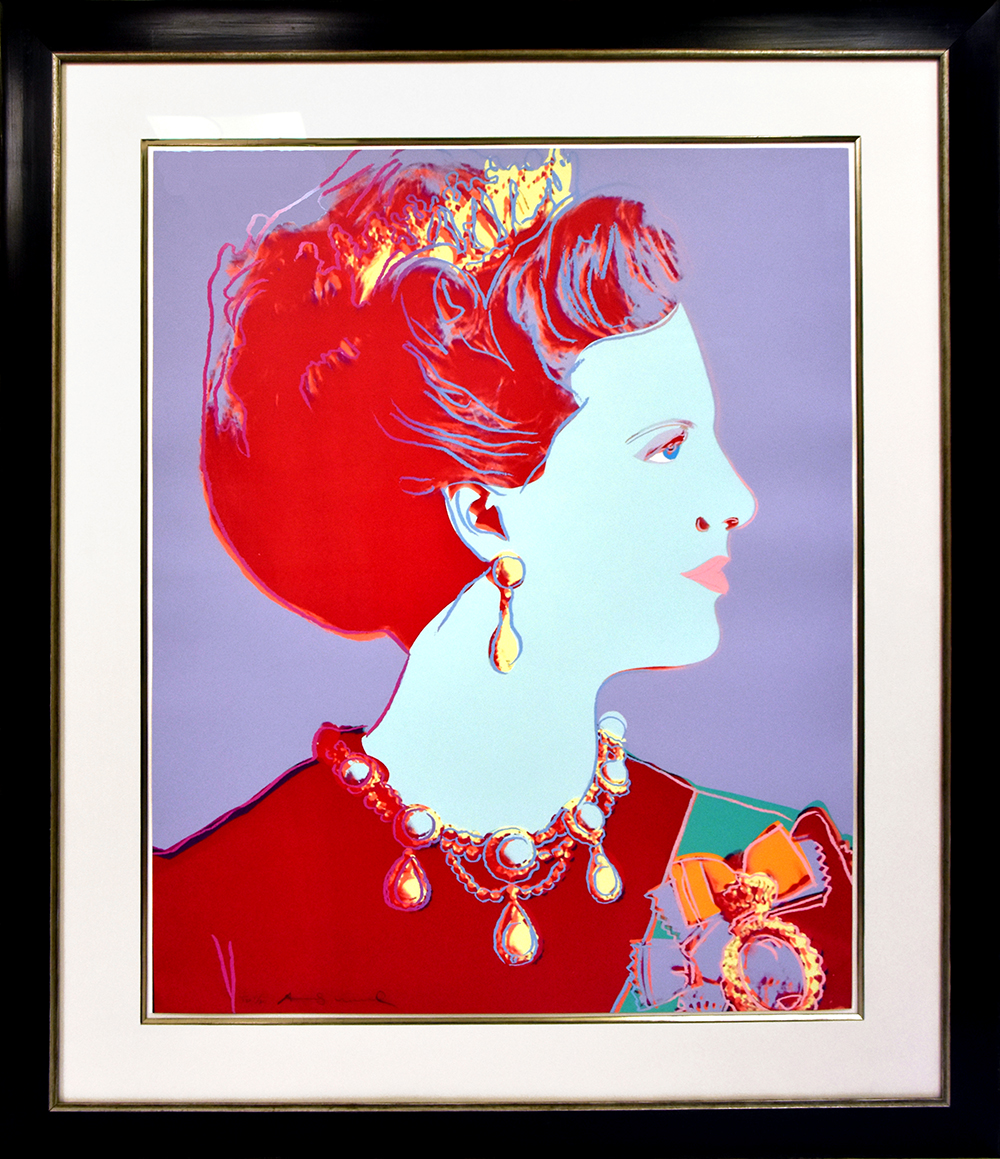 Andy warhol queen margrethe ii from reigning queens series unique trial proof screen print s