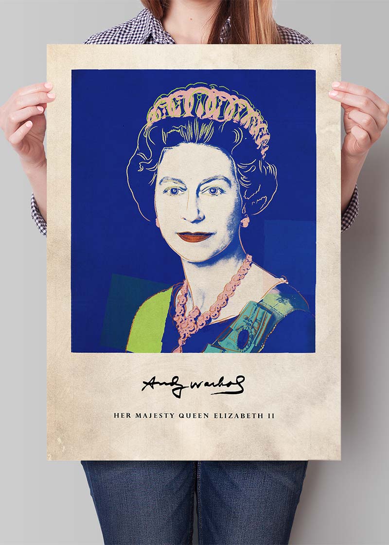 Andy warhol queen elizabeth poster print â